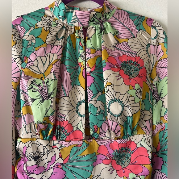 ASOS Multicolor Floral Hippie Dippy Blouse with Bell Sleeves - Picture 2 of 5